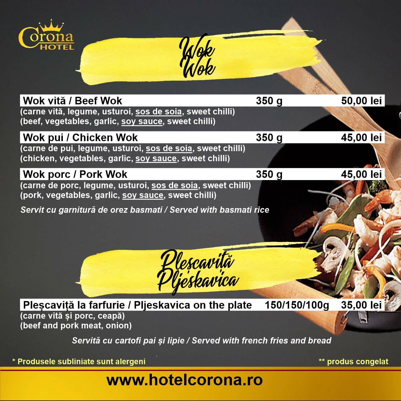 Meniu Restaurant Corona Drobeta Turnu Severin